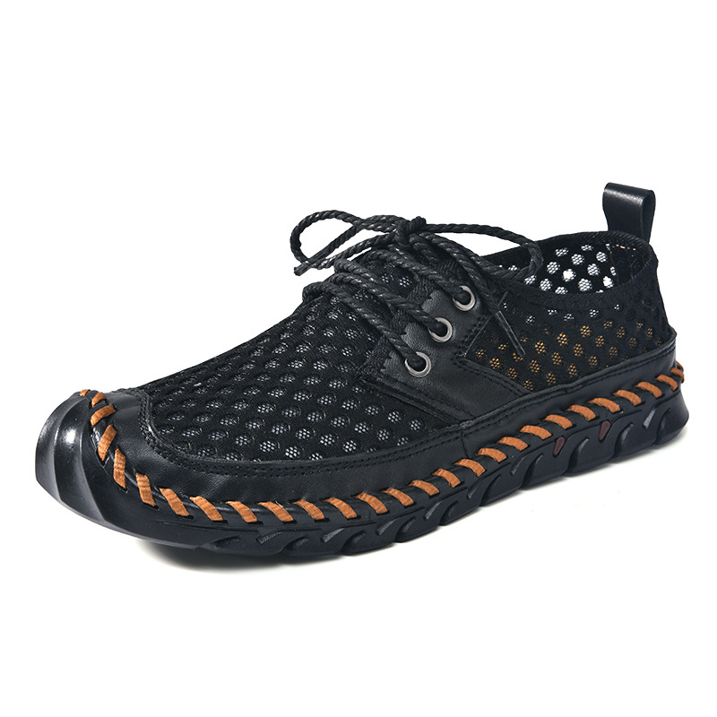 Men'S Outdoor River Tracing Shoes, Mesh Breathable, Quick-Drying, Hand-Stitched Non-Slip Outsole, Lightweight Hiking Shoes