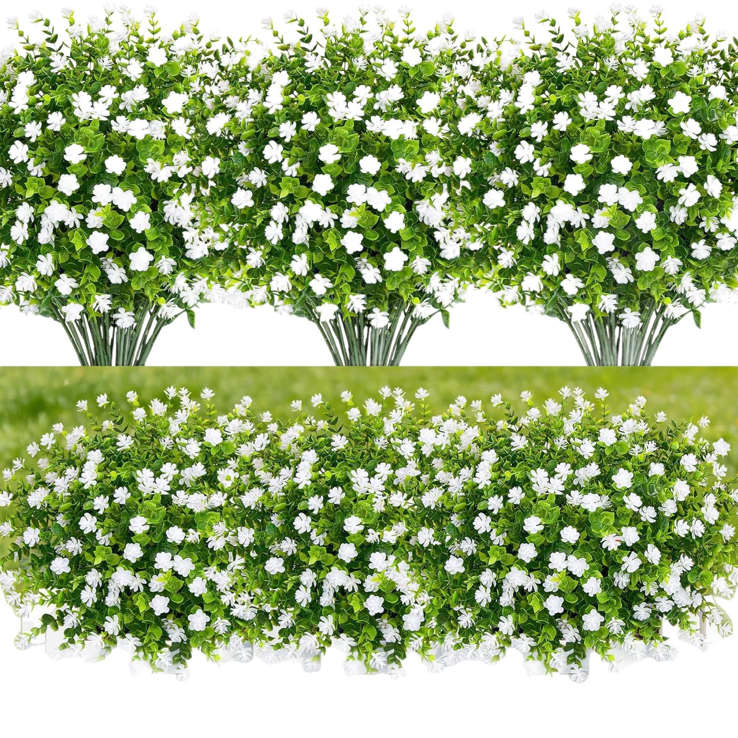 24 Bundles Mixed Eucalyptus Camellia Outdoor Artificial Flowers