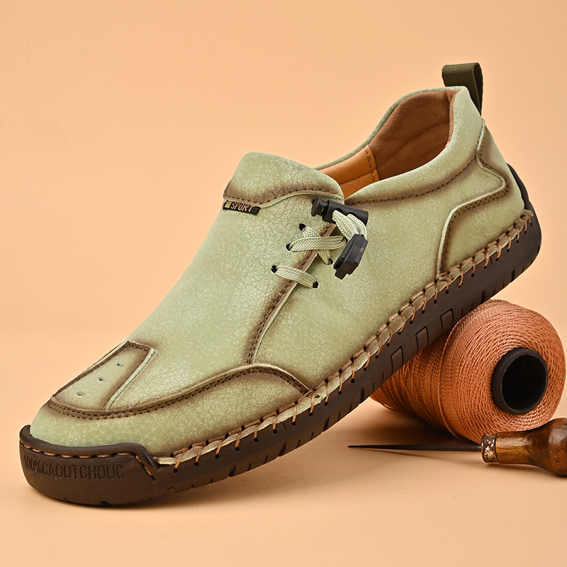 Cross-Border Men'S Leather Shoes, Outdoor Handmade Men'S Shoes, Fashionable And Versatile Lazy Shoes, Loaf Casual Large Size Men'S Leather Shoes