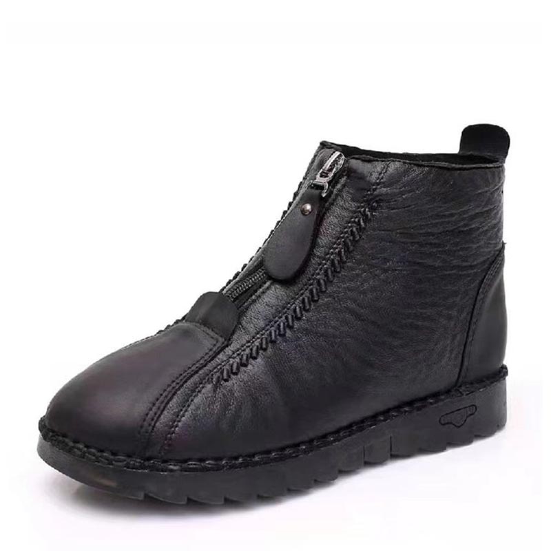 Women's Soft Leather Winter Warm Non-Slip Shoes Boots