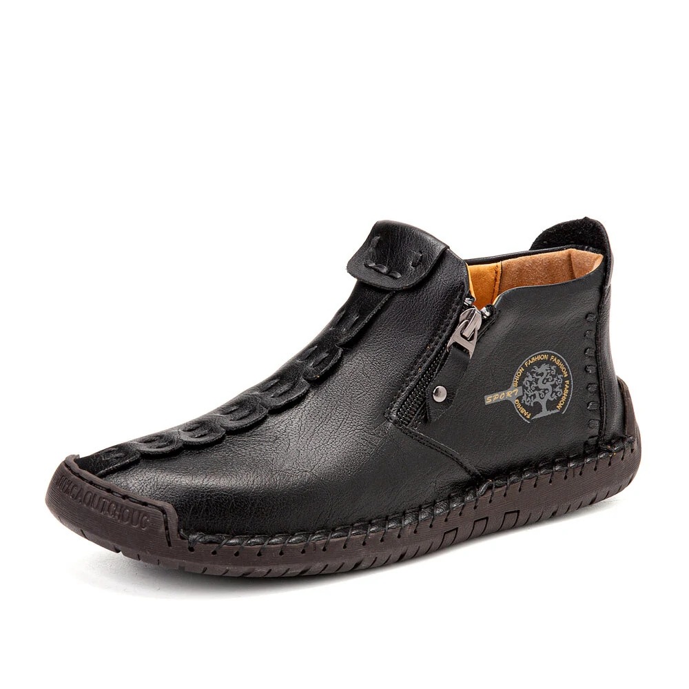 2022 Autumn And Winter New Fashion Martin Boots Men'S Side Zipper Mid-Cut Men'S Boots Foreign Trade Large Size Handmade Casual Short Boots