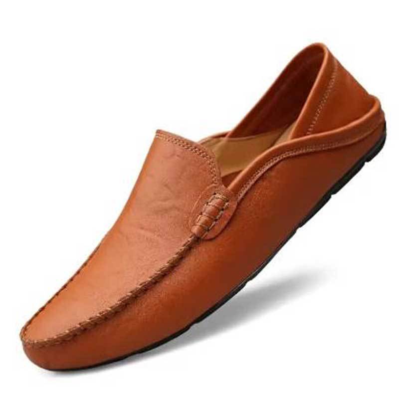Amazon Large Size Men'S Shoes Cowhide Bean Shoes Men'S Casual Leather Shoes British Single Shoes Casual Shoes Men'S Trendy Shoes Cross-Border