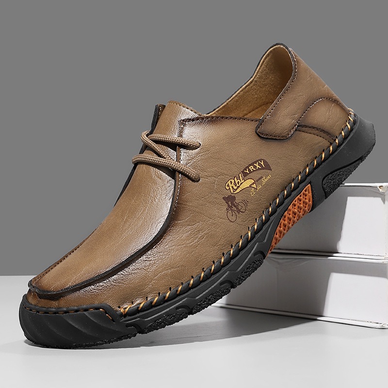 2026 Cross-Border Amazon Large Size Summer Lace-Up Driving Men'S Shoes Casual Flat Leather Shoes Large Size Cross-Border Loafers