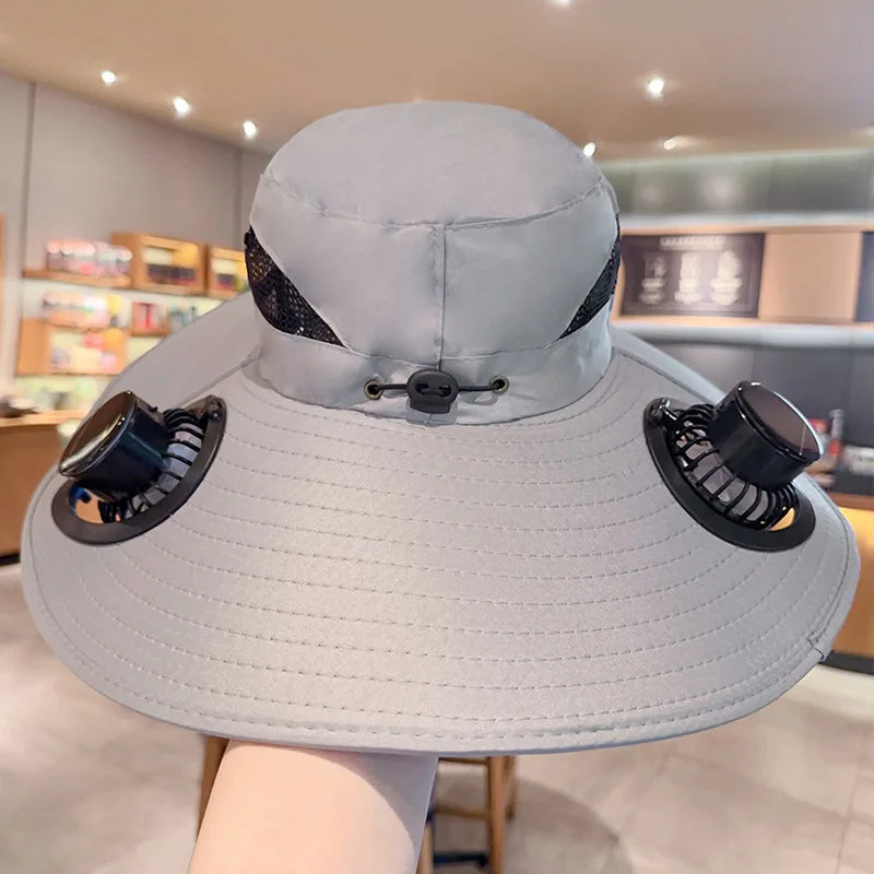 Solar Powered Hat Fan  Built-In Fan & UV Protection