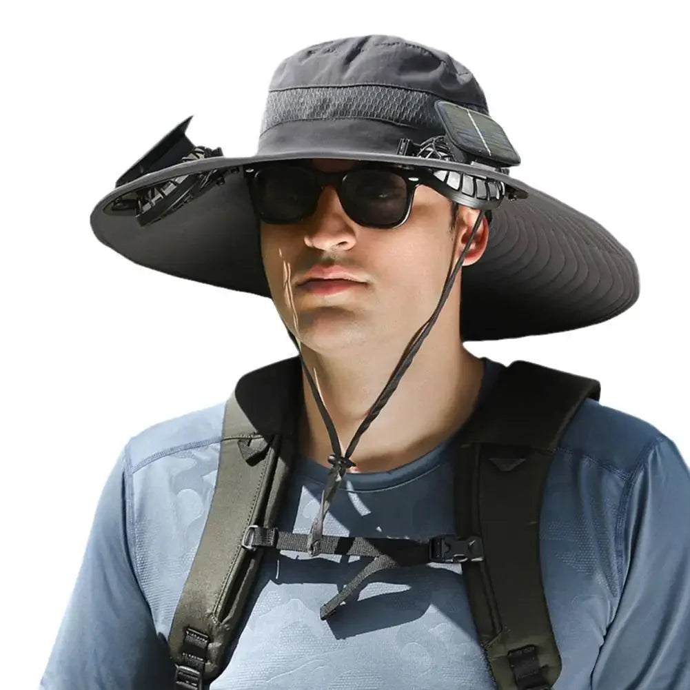 Solar Powered Hat Fan  Built-In Fan & UV Protection