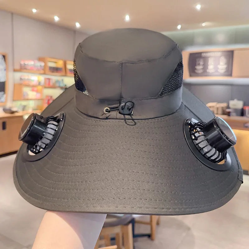 Solar Powered Hat Fan  Built-In Fan & UV Protection