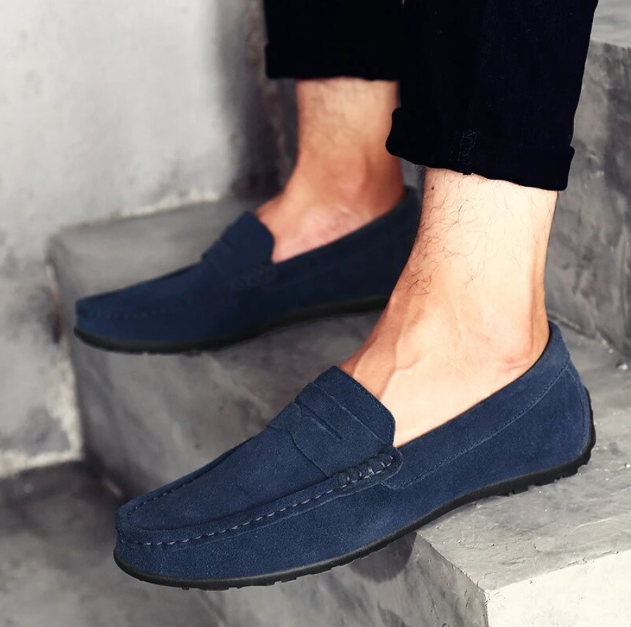 🔥2026🔥Men's Spring/Autumn Suede Genuine Leather Casual Driving Loafers/Moccasins | Plus Size