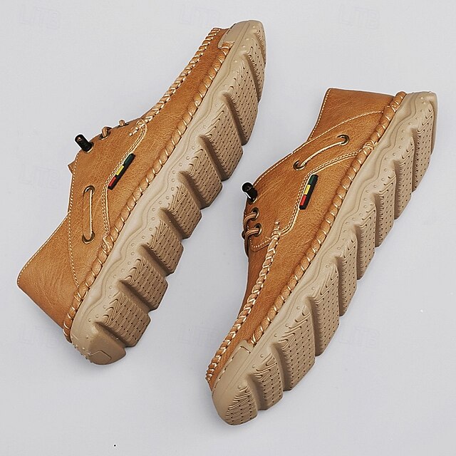 Men's Tan Outdoor Sneakers with Mesh Upper, Cushioned Insole and Durable Rubber Sole for Sports, Hiking and Active Outdoor Adventures