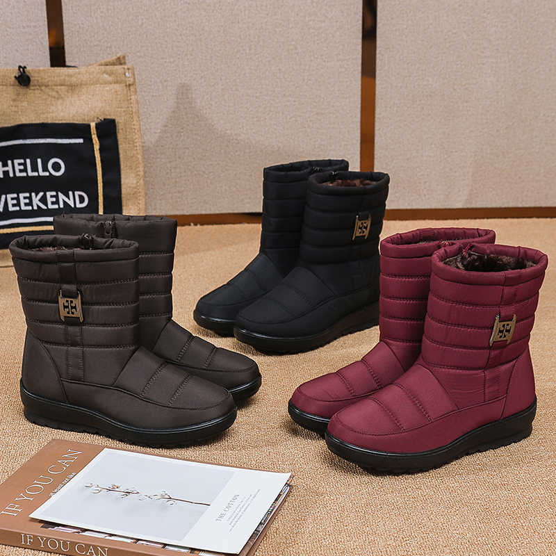 Women's Side Zipper Waterproof Snow Boots