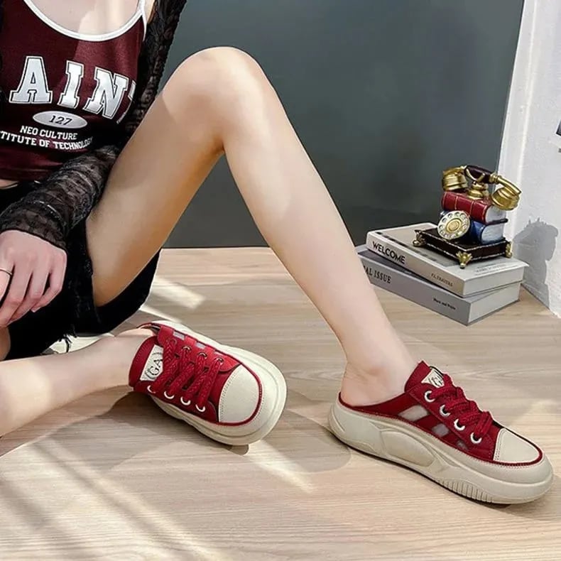 🔥Summer Hot Sale🔥 Women's closed toe half slippers(Increase the height by 4cm)