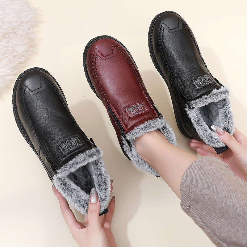 Women's Genuine Leather Non-Slip Zipper Ankle Boots