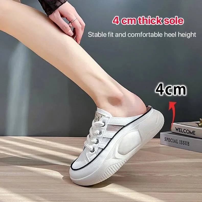 🔥Summer Hot Sale🔥 Women's closed toe half slippers(Increase the height by 4cm)