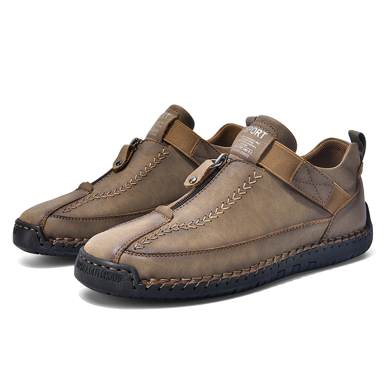 ⏰Limited Time Sale 70% OFF - Men's Premium Leather Slip-On Boots – Ideal Gift for Dad, Husband or Friend | Wide Toe, Arch Support, Waterproof, Pressure Relief, Non-Slip