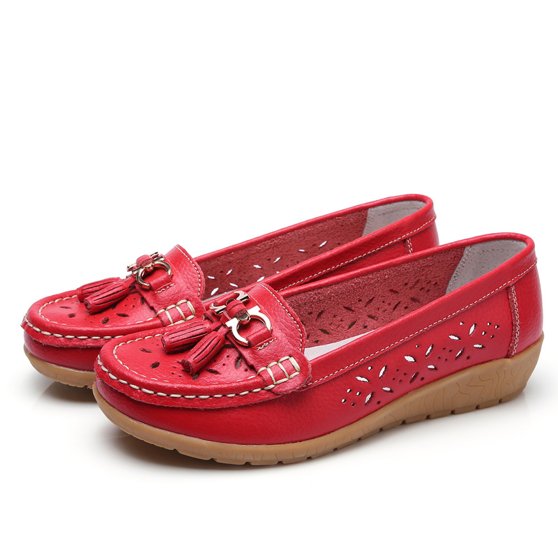 2023 NEW - Women's Hollow Soft Leather Breathable Moccasin Lafers