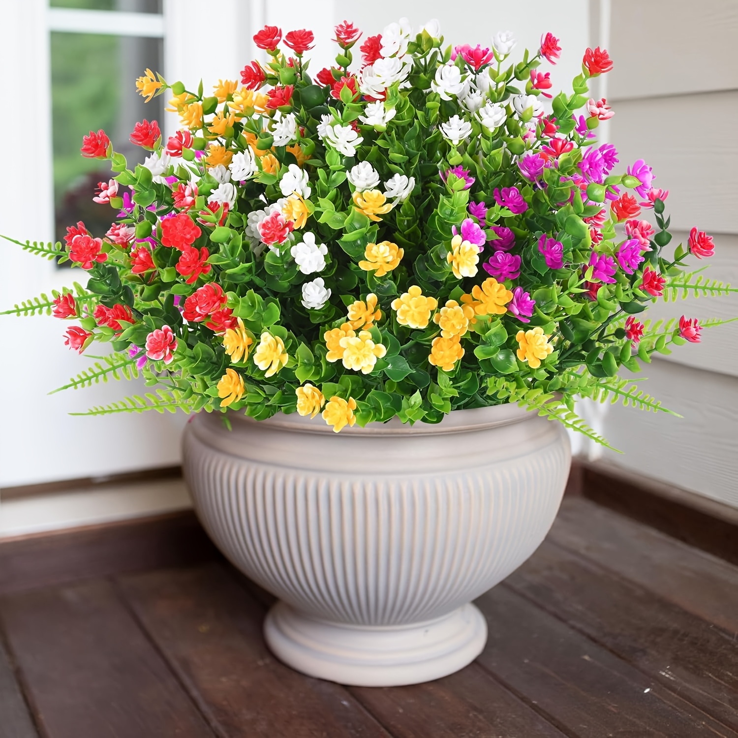 24 Bundles Mixed Eucalyptus Camellia Outdoor Artificial Flowers