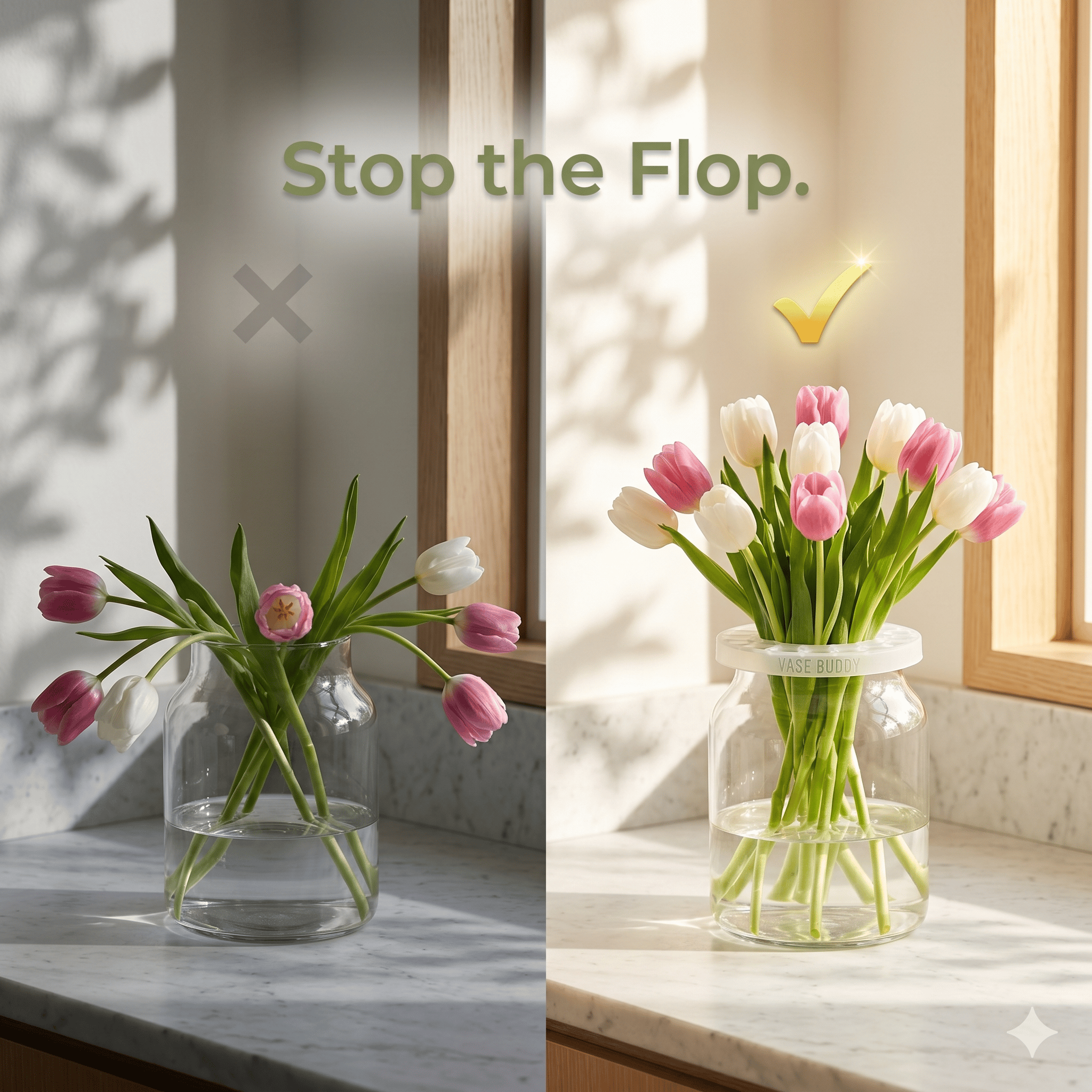 🌸🔥Reusable Silicone Flower Arranging Grid, Stretches Over The Rim of Vase, Self-Grips to Glass, for Easy Flower Arranging