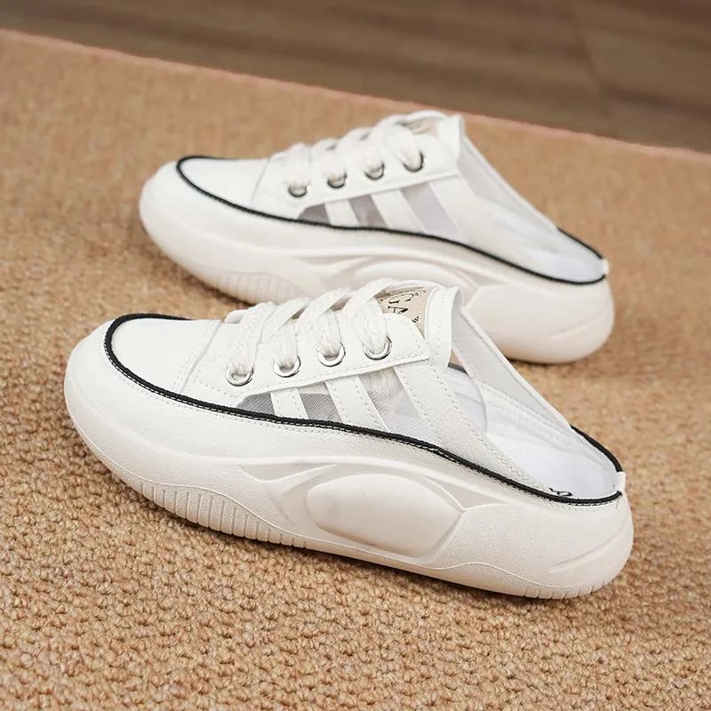 🔥Summer Hot Sale🔥 Women's closed toe half slippers(Increase the height by 4cm)