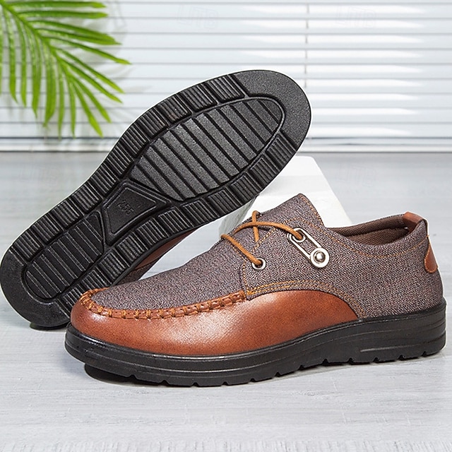 Men's Brown and Tan Slip-On Sneakers with Elastic Design - Lightweight, Flexible Footwear for Casual Outings, Travel and Everyday Wear
