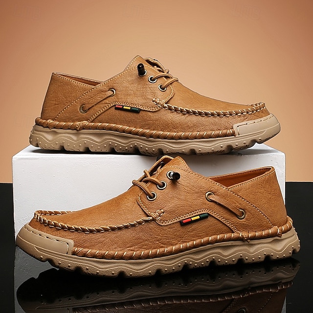 Men's Tan Outdoor Sneakers with Mesh Upper, Cushioned Insole and Durable Rubber Sole for Sports, Hiking and Active Outdoor Adventures