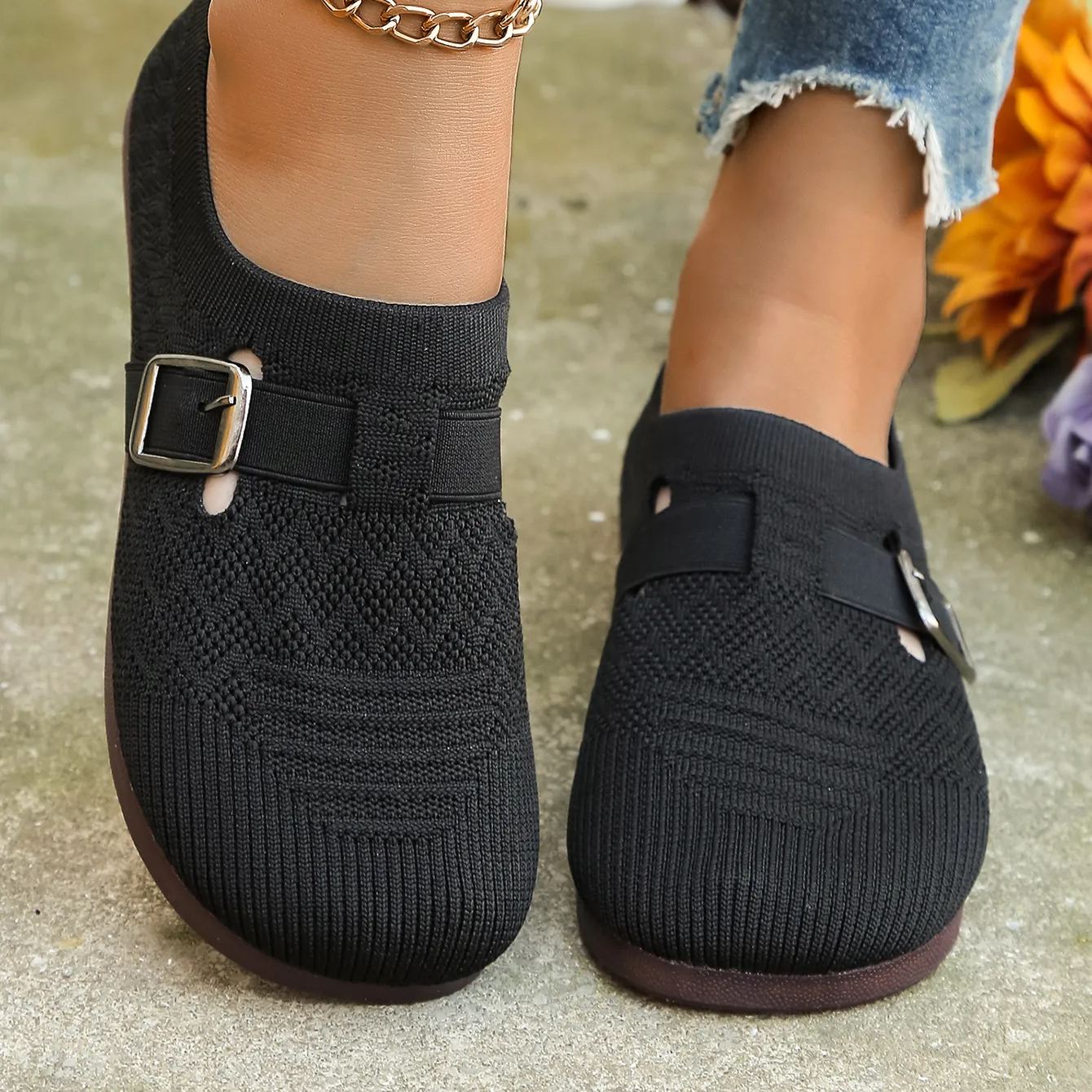 🌸🎉 Trendy Must-Have! Only a Few Left! ✨🥿💫Women's Daily Soft Breathable Arch Support Neuropathic Flat Mule Diabetic Shoes