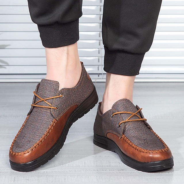 Men's Brown and Tan Slip-On Sneakers with Elastic Design - Lightweight, Flexible Footwear for Casual Outings, Travel and Everyday Wear