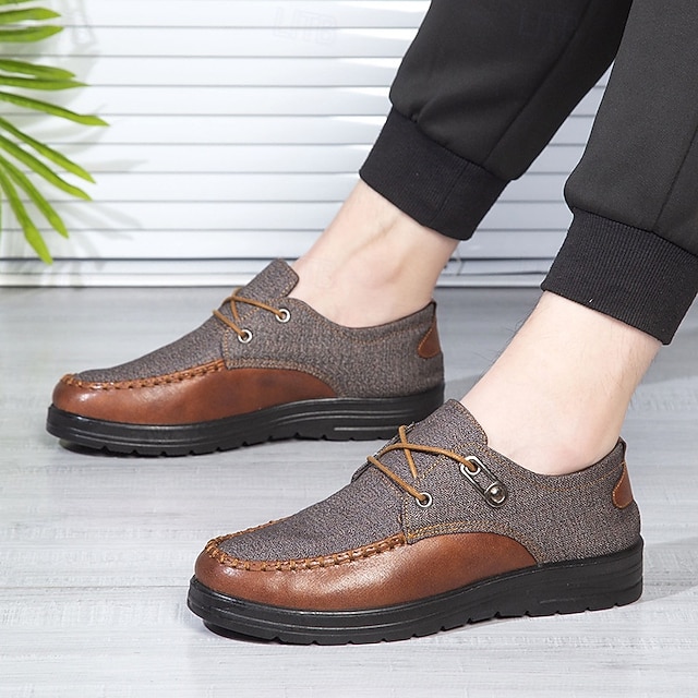 Men's Brown and Tan Slip-On Sneakers with Elastic Design - Lightweight, Flexible Footwear for Casual Outings, Travel and Everyday Wear