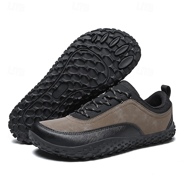 Green and Black Men's Outdoor Hiking Shoes with Lace-Up Closure and Rugged Sole – Ideal for Adventure Seekers, Casual Outdoor Activities and Everyday Fashion