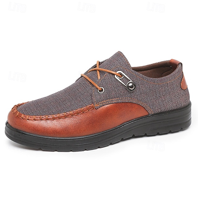 Men's Brown and Tan Slip-On Sneakers with Elastic Design - Lightweight, Flexible Footwear for Casual Outings, Travel and Everyday Wear
