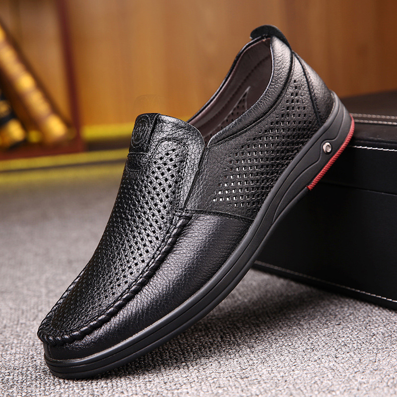 Soft Leather Men'S Shoes, Men'S Business Formal Leather Shoes, Men'S Fashion Breathable Shoes, British Slip-Ons, Casual Shoes
