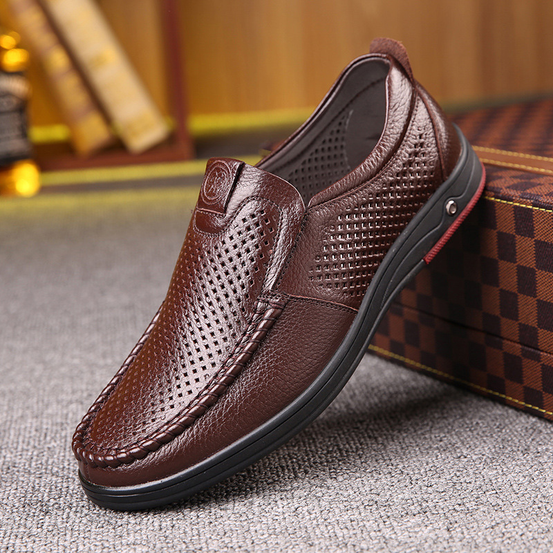Soft Leather Men'S Shoes, Men'S Business Formal Leather Shoes, Men'S Fashion Breathable Shoes, British Slip-Ons, Casual Shoes