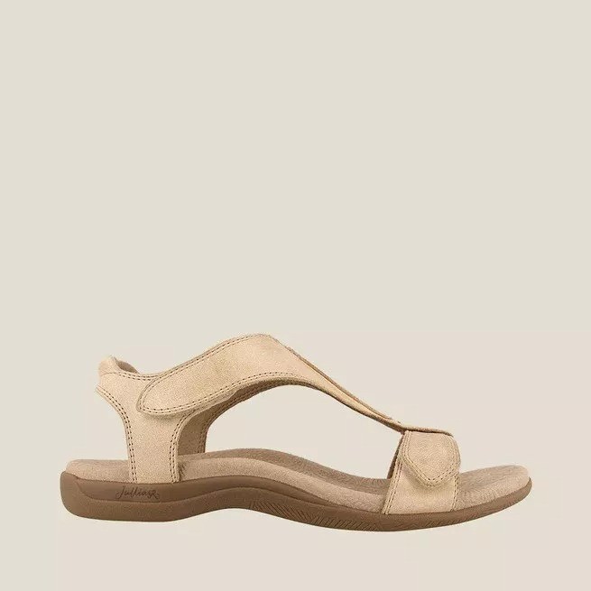 Summer Sandals European And American Flat Massage Velcro One-Word Casual Beach Sandals Summer