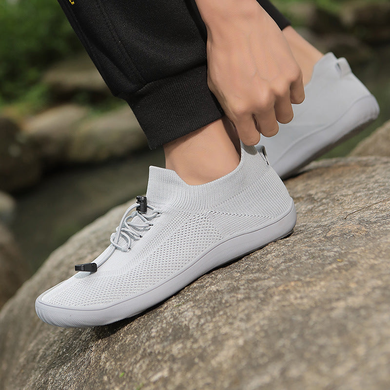 Maximaler Komfort für natürliche Fußbewegung! Barfußschuhe mit atmungsaktivem Strick.