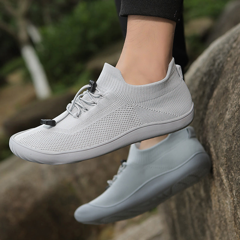 Maximaler Komfort für natürliche Fußbewegung! Barfußschuhe mit atmungsaktivem Strick.