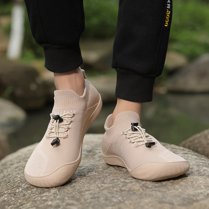 Maximaler Komfort für natürliche Fußbewegung! Barfußschuhe mit atmungsaktivem Strick.