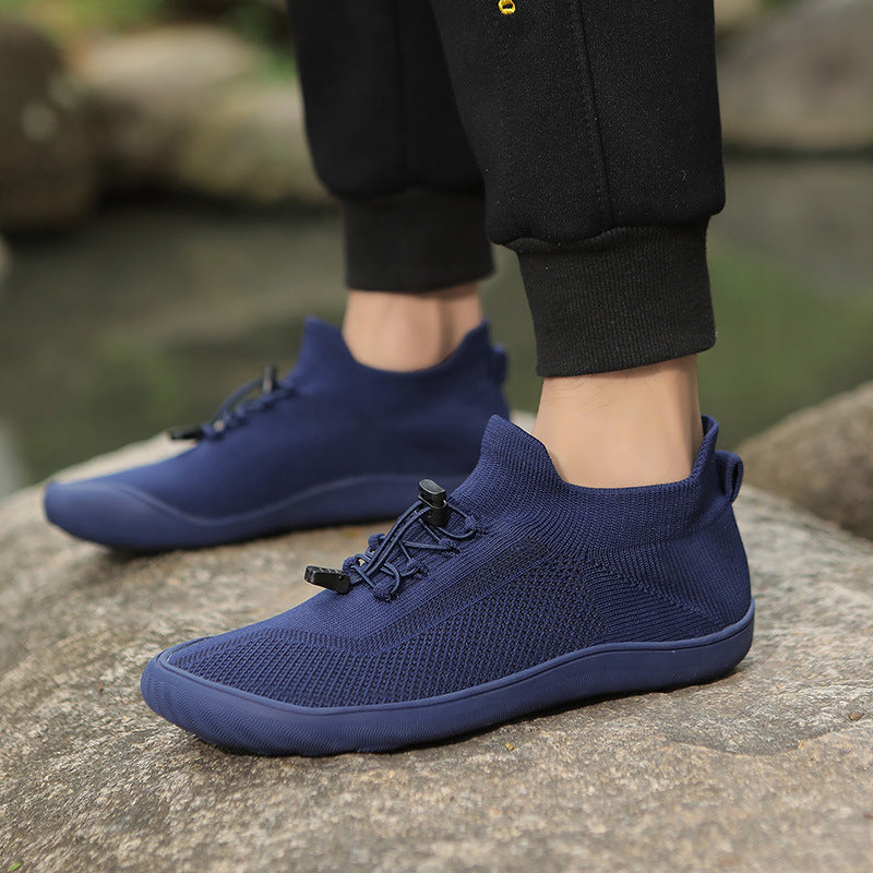 Maximaler Komfort für natürliche Fußbewegung! Barfußschuhe mit atmungsaktivem Strick.