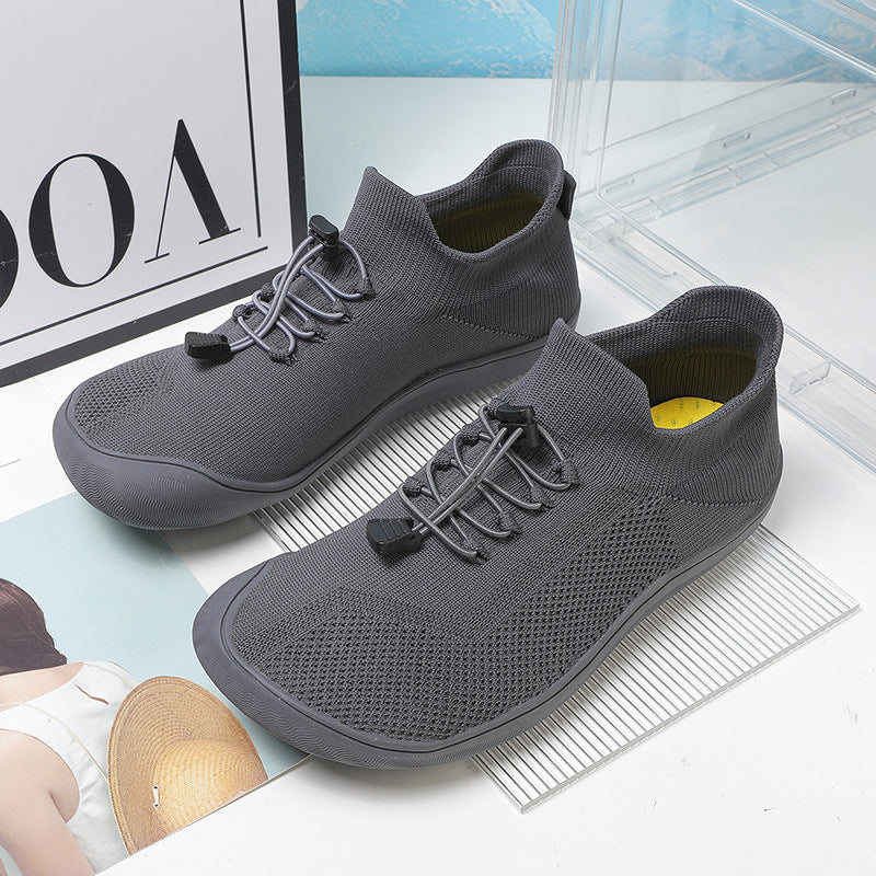 Maximaler Komfort für natürliche Fußbewegung! Barfußschuhe mit atmungsaktivem Strick.