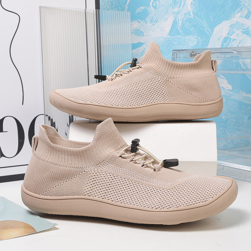 Maximaler Komfort für natürliche Fußbewegung! Barfußschuhe mit atmungsaktivem Strick.