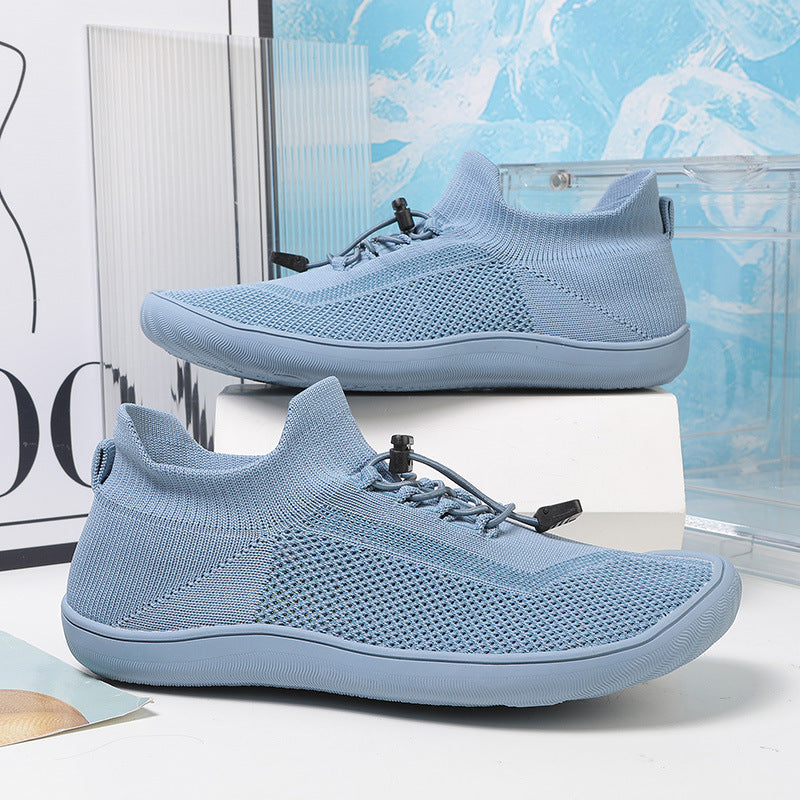 Maximaler Komfort für natürliche Fußbewegung! Barfußschuhe mit atmungsaktivem Strick.