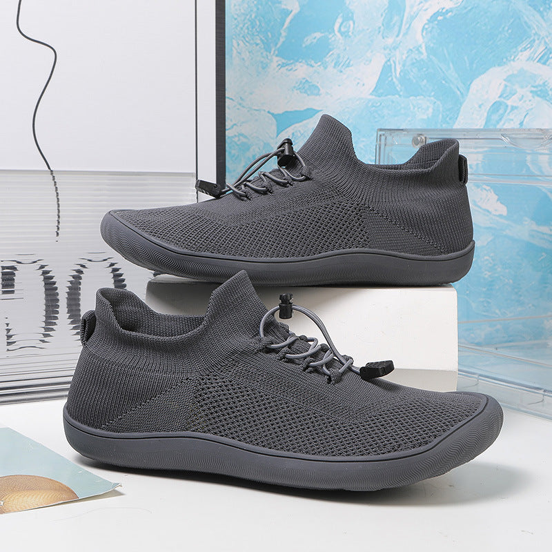 Maximaler Komfort für natürliche Fußbewegung! Barfußschuhe mit atmungsaktivem Strick.