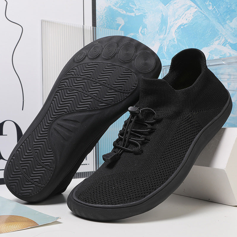 Maximaler Komfort für natürliche Fußbewegung! Barfußschuhe mit atmungsaktivem Strick.