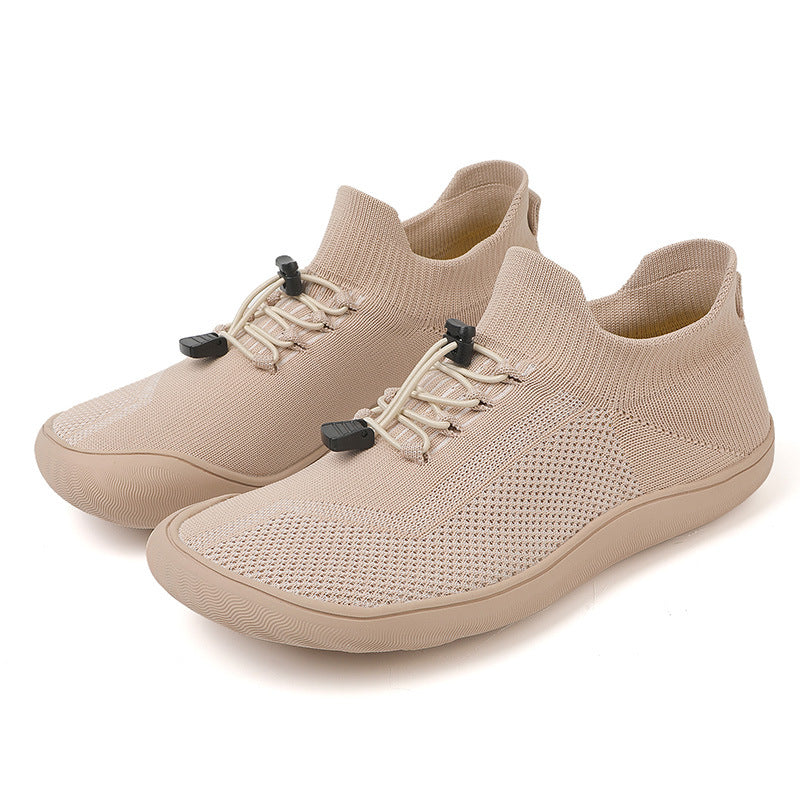 Maximaler Komfort für natürliche Fußbewegung! Barfußschuhe mit atmungsaktivem Strick.