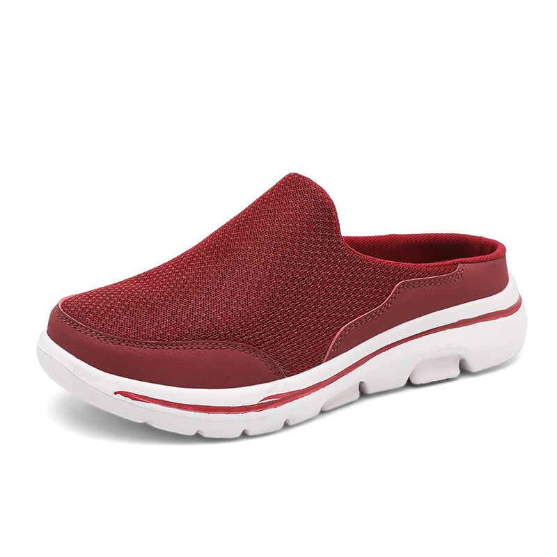 Atmungsaktiv Mesh Herren Mules, leicht und strapazierfähig, schwarze Slip-On Komfort Schuhe