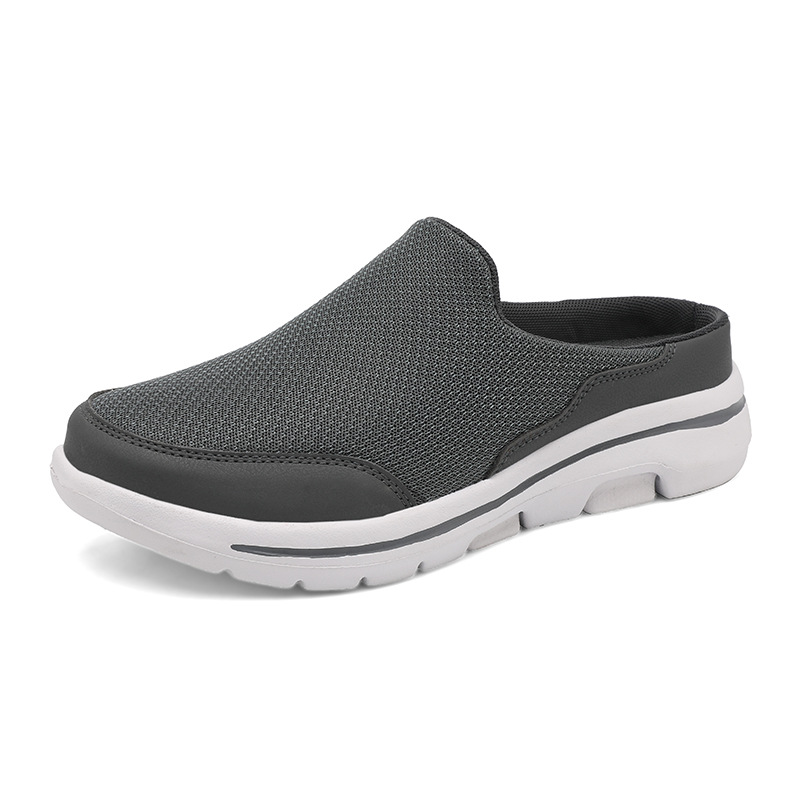 Atmungsaktiv Mesh Herren Mules, leicht und strapazierfähig, schwarze Slip-On Komfort Schuhe