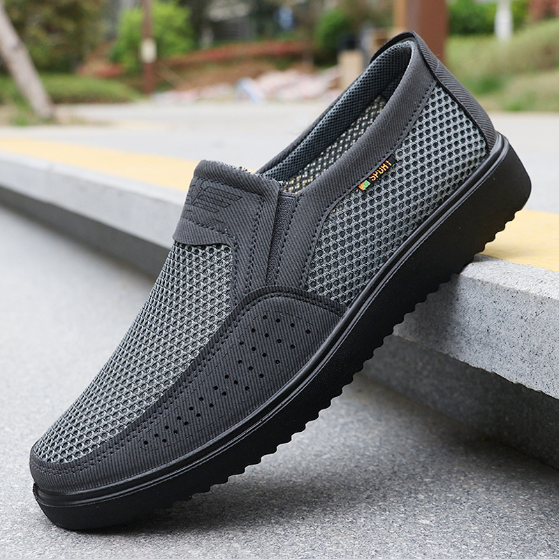 Cross-Border Foreign Trade Large Size Men'S Shoes Summer Mesh New Men'S Cloth Shoes Breathable Slip-On Casual Polyurethane Sandals