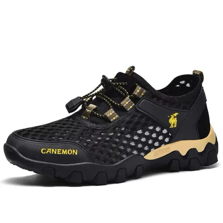 Atmungsaktive Herren-Sportschuhe aus Mesh-Gewebe für den Sommer, ideal zum Wandern, Waten und für Reisen. Leichte und bequeme Schuhe für Herren.