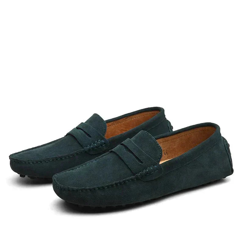 Loafers - Flache Wildleder-Mokassins für Männer im italienischen Stil