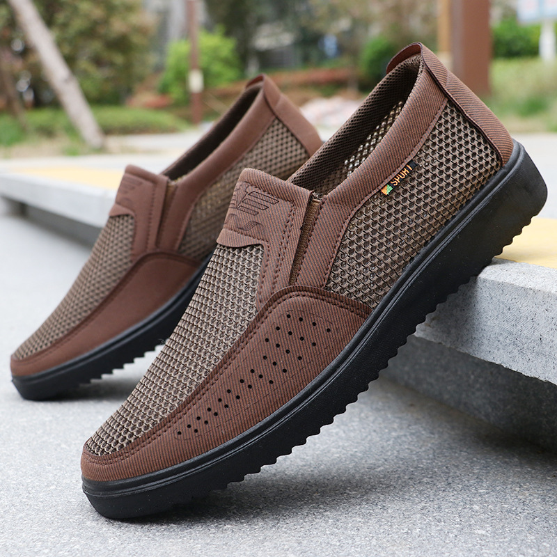 Cross-Border Foreign Trade Large Size Men'S Shoes Summer Mesh New Men'S Cloth Shoes Breathable Slip-On Casual Polyurethane Sandals