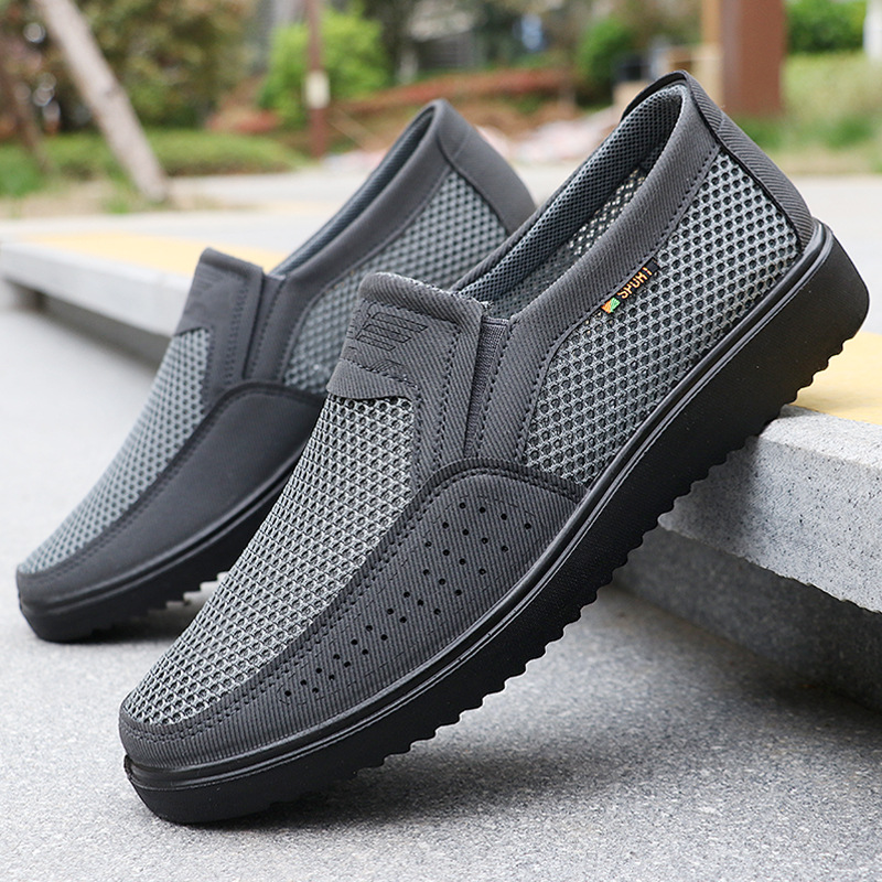 Cross-Border Foreign Trade Large Size Men'S Shoes Summer Mesh New Men'S Cloth Shoes Breathable Slip-On Casual Polyurethane Sandals
