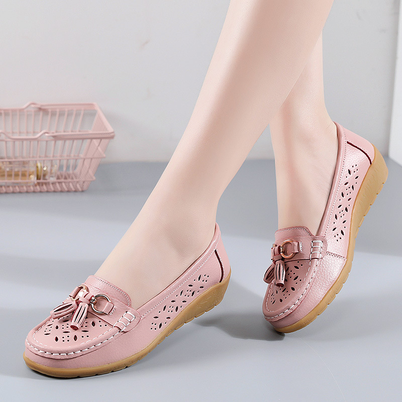 2023 NEW - Women's Hollow Soft Leather Breathable Moccasin Lafers