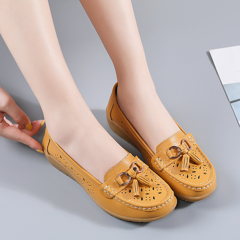 2023 NEW - Women's Hollow Soft Leather Breathable Moccasin Lafers